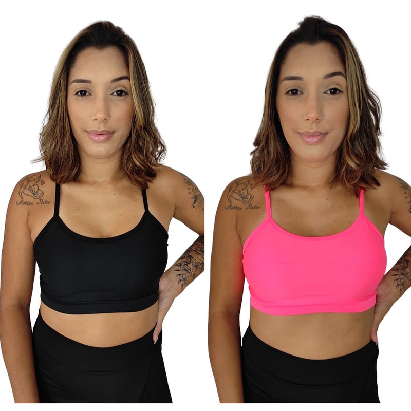 👚 Kit 2 Tops Alcinha Fitness com Bojo Removível – Beleza e Conforto que Acompanham Sua Rotina!