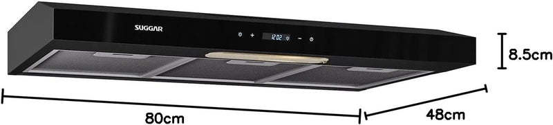 SUGGAR DEPURADOR DE AR SLIM TOUCH 80CM PRETO 110V DTH81PT