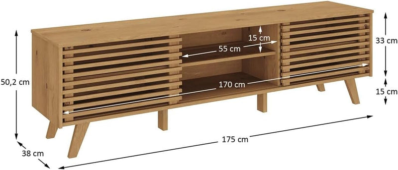 IDIMEX Rack para TV 65 Bancada Madeira para Sala 2 Portas Madeirado Rian (Madeirado)