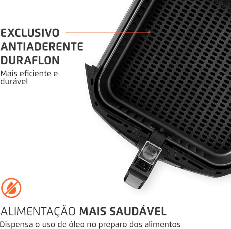 Fritadeira Sem Óleo Air Fryer 8L, Mondial, Preto/Inox, 1900W, 110V - AFN-80-BI