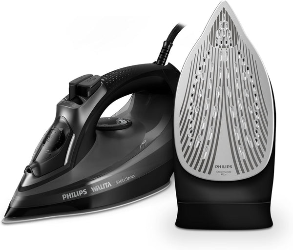 Ferro A Vapor Série 5000, Philips Walita, Preto, 1470W, Vapor constante de 25 g/min, Sistema de vapor extra de 180 g, SteamGlide Plus (DST5040/85), 110v