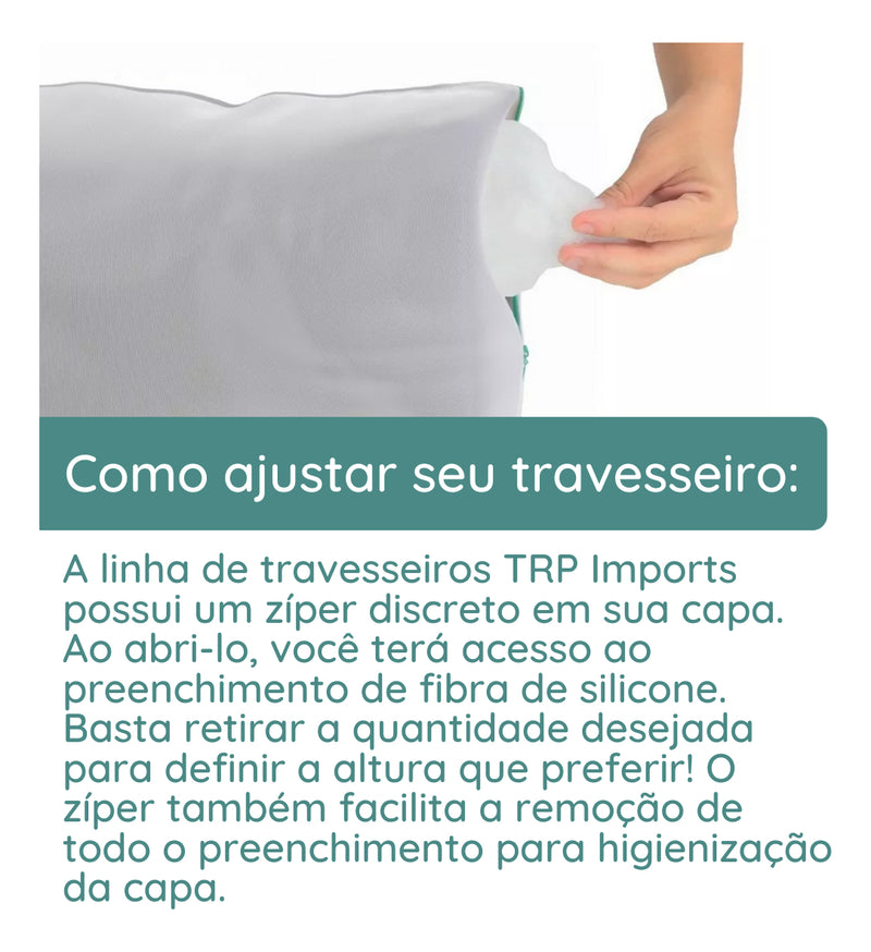 Kit 2 Travesseiros Select Luxo fibra antialérgica 70cm e 50cm branco