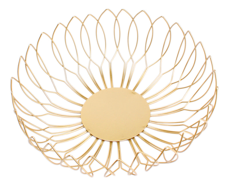 Fruteira De Mesa Cozinha Luxo Dourada Metal Organizador