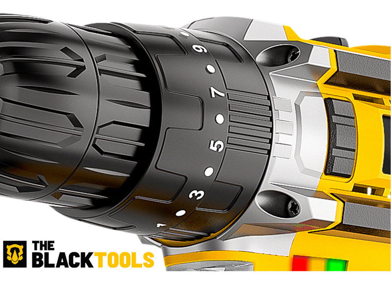 Parafusadeira E Furadeira Impacto The Black Tools Tb-21pw 21v 3/8 Cor Amarelo Frequência 50/60 Hz 110v/220v