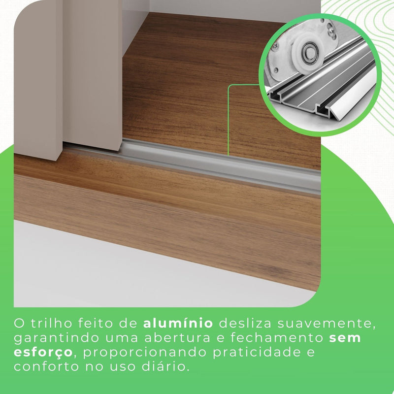 Guarda Roupa Casal 3 Portas Com Espelho 4 Gavetas Costa Rica