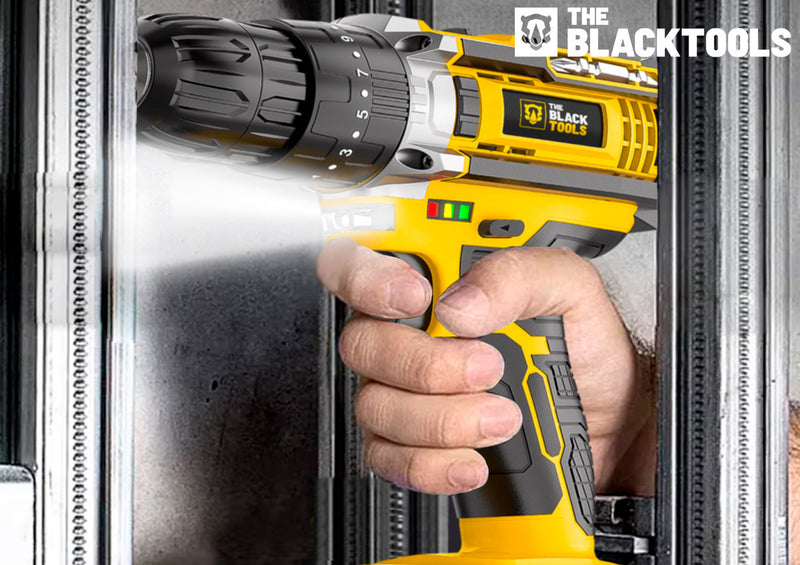 Parafusadeira E Furadeira Impacto The Black Tools Tb-21pw 21v 3/8 Cor Amarelo Frequência 50/60 Hz 110v/220v