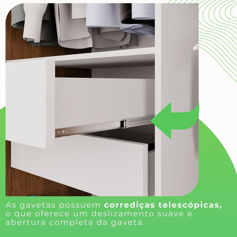 Guarda Roupa Casal 3 Portas Com Espelho 4 Gavetas Costa Rica