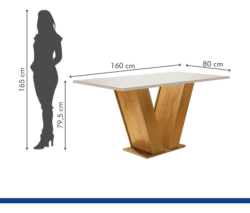 Mesa De Jantar Tampo De Vidro 6 Cadeiras Espanha Eb