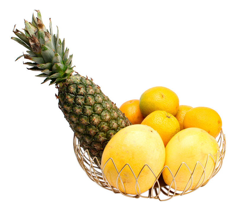 Fruteira De Mesa Cozinha Luxo Dourada Metal Organizador