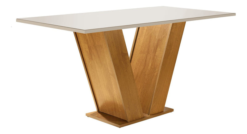 Mesa De Jantar Tampo De Vidro 6 Cadeiras Espanha Eb