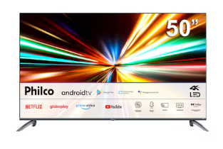 Smart TV 50" Philco Ultra HD 4K DLED PTV50G7EACGB com Sistema Operacional Google TV, Processador Quad Core, HDR e Dolby Audio