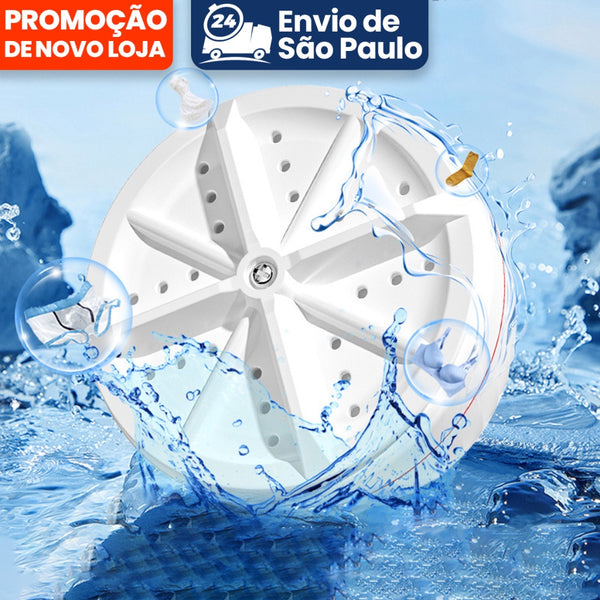 Mini Máquina de Lavar Roupas Panos Toalhas no Balde Portátil Ultrassônica  - Lavanderia USB Lava Louças Branco com USB