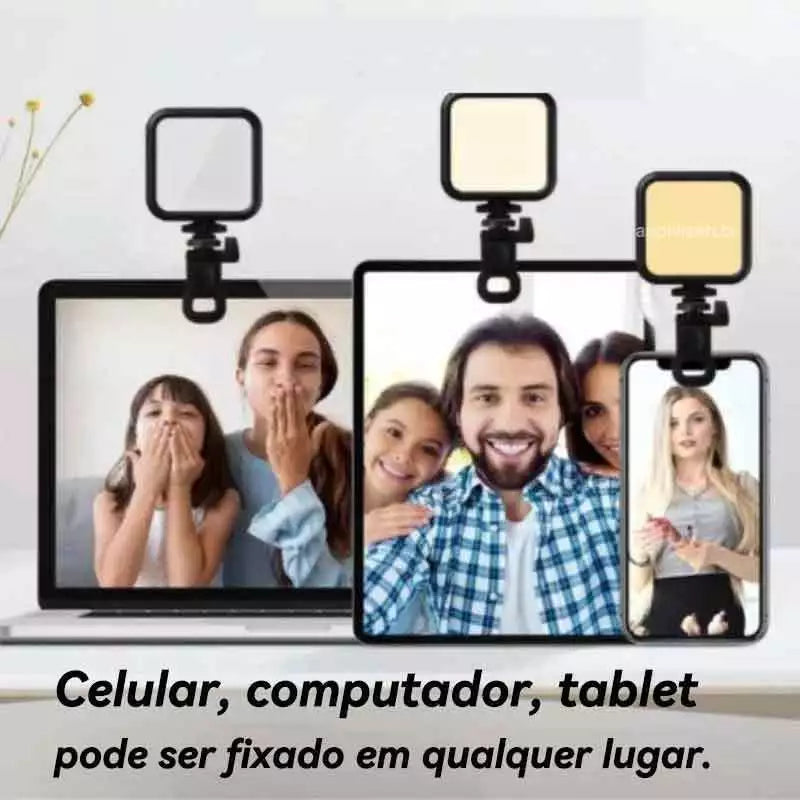 Mini Luz LED Portátil Pro 49 LEDs – Iluminação de Estúdio em Qualquer Lugar