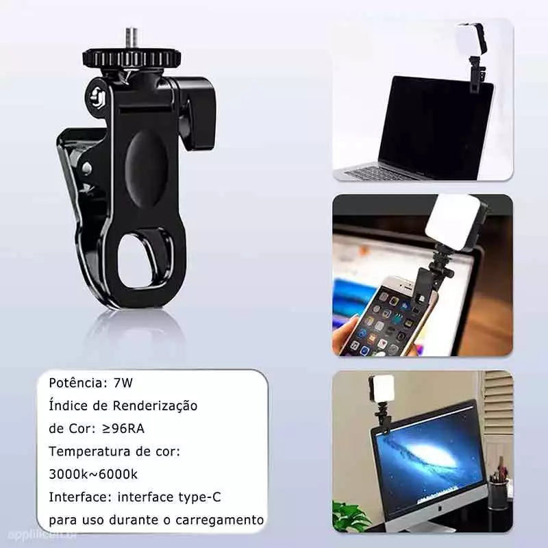 Mini Luz LED Portátil Pro 49 LEDs – Iluminação de Estúdio em Qualquer Lugar