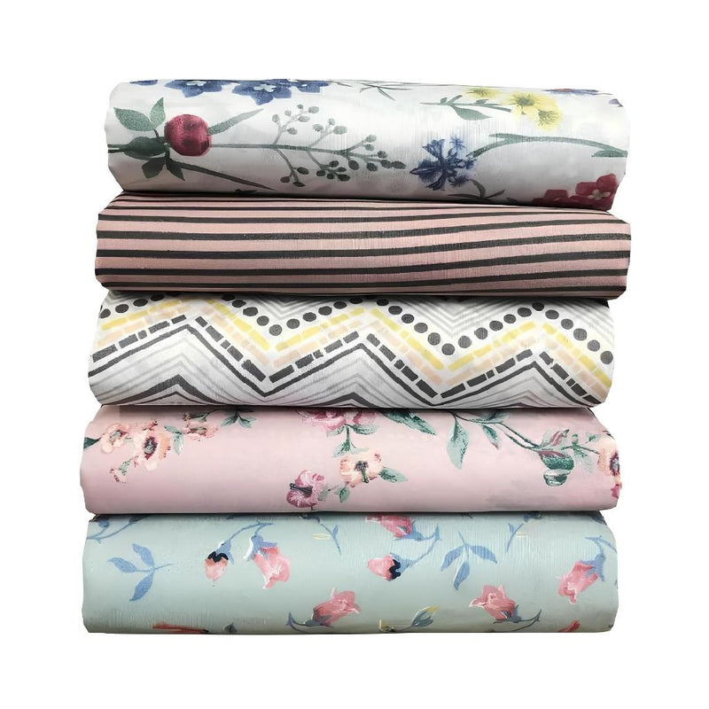 kit 03 Lençol De Baixo Casal Padrão Estampado Com Elástico Avulso Toque Macio