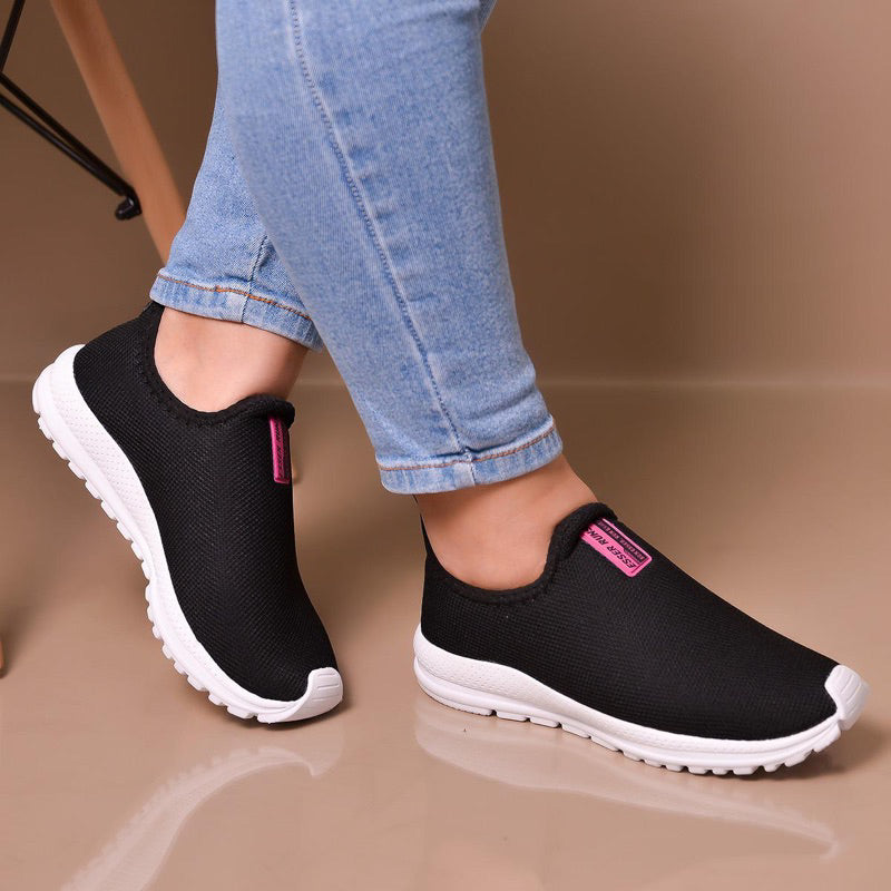 👟💥 Tênis Slip On Esser Runs – Compre 1 e Leve 2!- Tênis Meia Feminino Calce Fácil Academia Botinha Ortopédico Esportivo