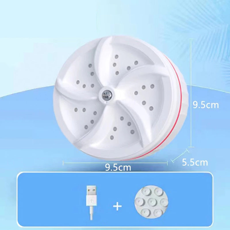 Mini Máquina de Lavar Roupas Panos Toalhas no Balde Portátil Ultrassônica  - Lavanderia USB Lava Louças Branco com USB
