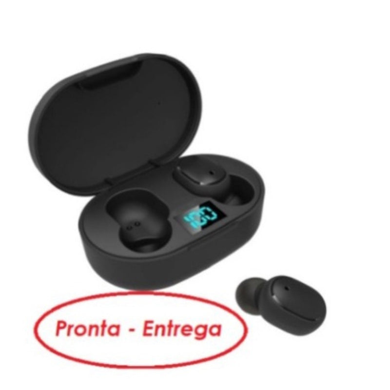 Fone Bluetooth SonicPro Wireless - Fone De Ouvido Sem Fio E6s Bluetooth 5.0  Tws Preto