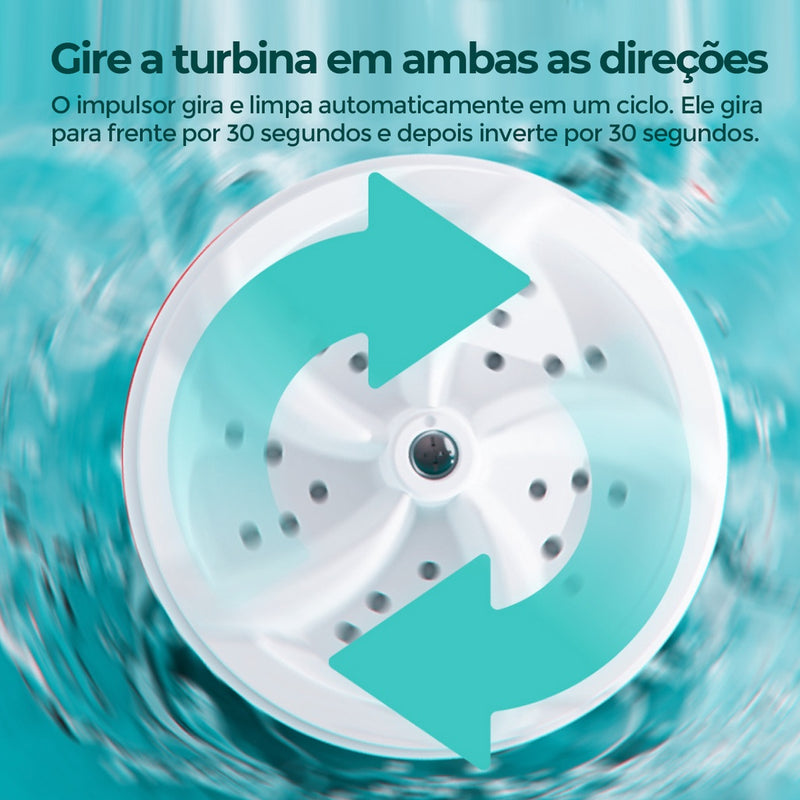 Mini Máquina de Lavar Roupas Panos Toalhas no Balde Portátil Ultrassônica  - Lavanderia USB Lava Louças Branco com USB