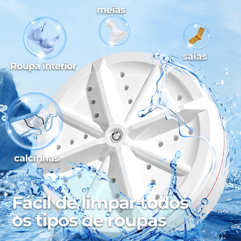 Mini Máquina de Lavar Roupas Panos Toalhas no Balde Portátil Ultrassônica  - Lavanderia USB Lava Louças Branco com USB